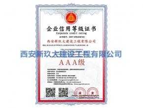 企業(yè)信用等級(jí)證書